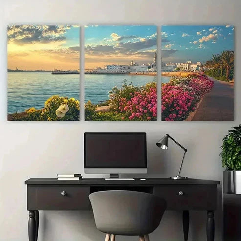 3pcs North African Decor Algerian Wall Art Canvas Unframed - High Quality Print 100% Australian Made Wall Canvas