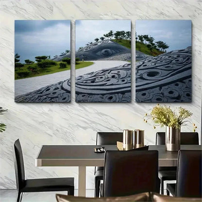 3pcs South Korea Decor Suwon Nature Perfect Wall Art Set Canvas Framed 50x70cm - High Quality Print 100% Australian Made Wall Canvas Ready to Hang