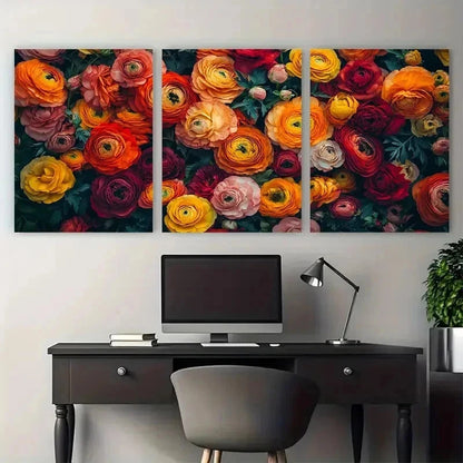 3pcs Seville Travel Spanish Floral Decor Perfect Wall Art Set Canvas Framed 60x90cm - High Quality Print 100% Australian Made Wall Canvas Ready to Hang