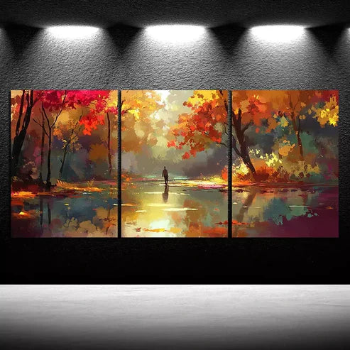 3pcs Forest Walk Wall Art Canvas Unframed - High Quality Print 100% Australian Made Wall Canvas - Bella Home Decor