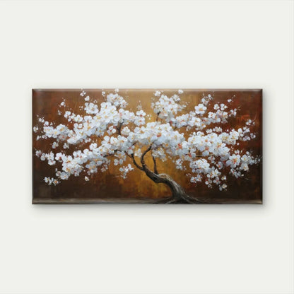 Elegant White Blossom Tree Wall Art Canvas Office Home Room Framed 120x60cm