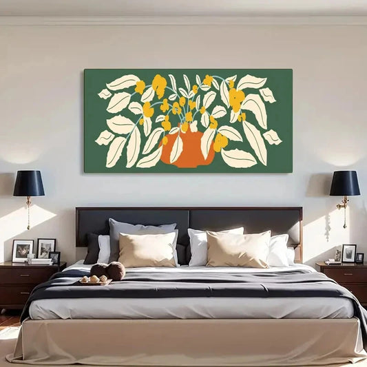 Modern Minimalist Botanical Wall Art Canvas Office Home Room Framed 120x60cm