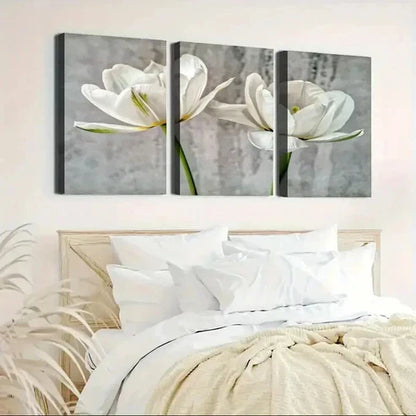 3pcs Elegant White Calla Lilies Art Set Canvas Unframed - High Quality Print 100% Australian Made Wall Canvas