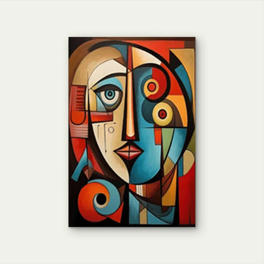 Abstract Geometric Face 40x60cm Metal Print Ready to Hang