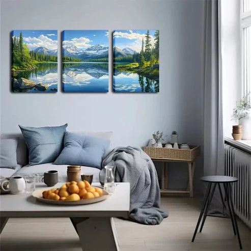 3pcs Mountain Stream Natural Landscape Wall Art Canvas Unframed - High Quality Print 100% Australian Made Wall Canvas