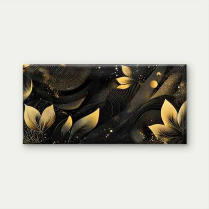 Black and Golden Abstract Wall Art Canvas Office Home Room Framed 120x60cm