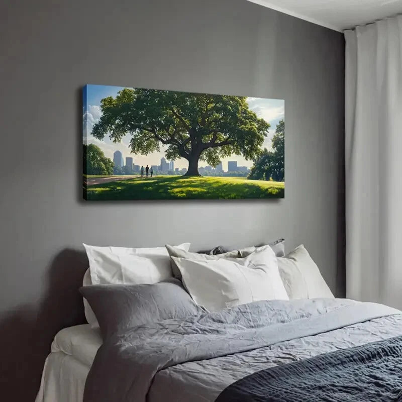 Serene Tree & Pathway Scene Wall Art Canvas Office Home Room Framed 120x60cm - Bella Home Decor