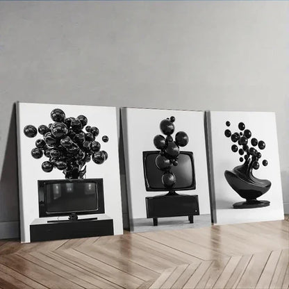 3pcs Many Floating Spheres Wall Art Canvas Unframed - High Quality Print 100% Australian Made Wall Canvas