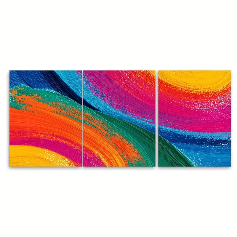 3pcs Abstract Multi-Panel Painting Metal Print Ready to Hang Art - Bella Home Decor