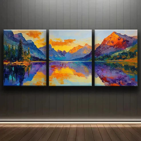 3pcs Art Set - Scenic Mountain SM Wall Art Canvas - High Quality Print 100% Australian Made Wall Canvas