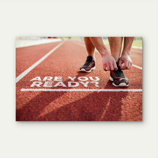 "Are You Ready" Track and Field 5mm thick Plastic Poster Ready to Hang 90x60cm