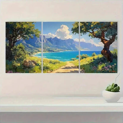 3pcs Extra Hillside Overdo Nature Scene Wall Art Canvas Unframed - High Quality Print 100% Australian Made Wall Canvas
