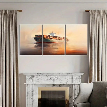 3pcs Maritime Sunset Serenity Vintage Metal Print Ready to Hang Art - Bella Home Decor