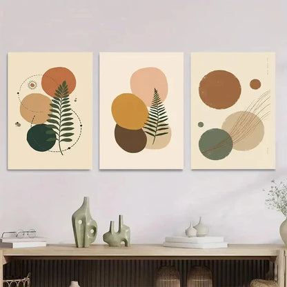 3pcs Modern Abstract 3 Botanical Green Wall Art Set Canvas Unframed - High Quality Print 100% Australian Made Wall Canvas