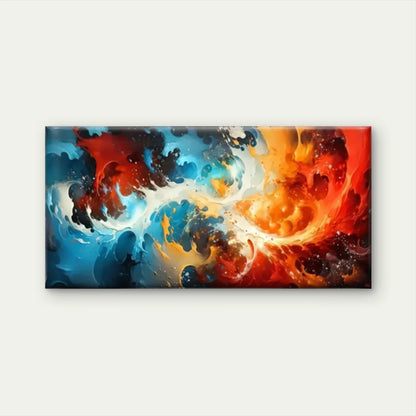 Vibrant Swirls Abstract Modern Wall Art Canvas Office Home Room Framed 120x60cm