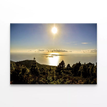 View Of The Ocean With The Sun Wall Art Decor 100% Australian Made - Bella Home Decor