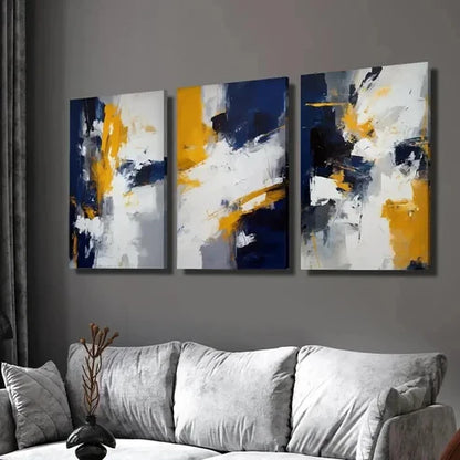 3pcs Classic Geometric Oil Painting Style Wall Art Set Canvas Unframed - High Quality Print 100% Australian Made Wall Canvas - Bella Home Decor
