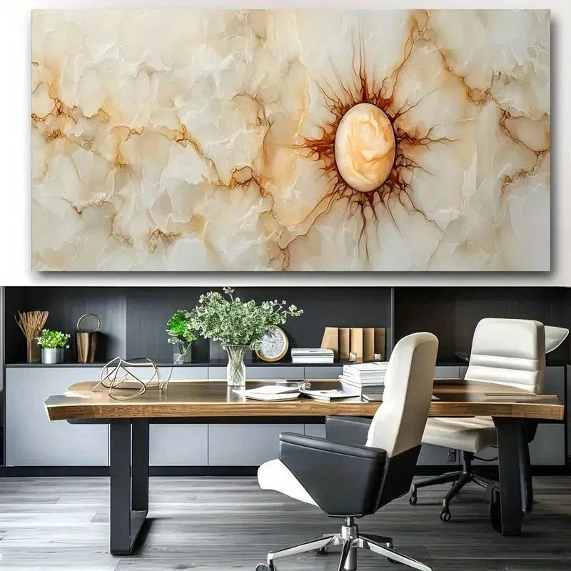 Marble Texture with Central Sph Wall Art Canvas Office Home Room Framed 120x60cm
