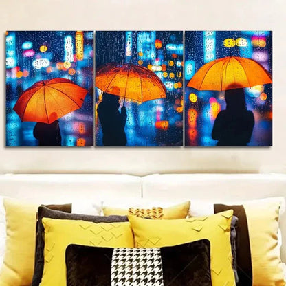 3pcs Yellow Umbrella Luxurious  Wall Art Set Canvas Unframed - High Quality Print 100% Australian Made Wall Canvas