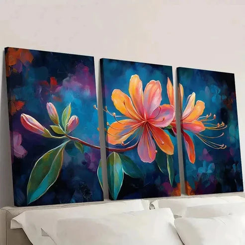 3pcs Honeysuckle Painting Wall Art Set Canvas Unframed - High Quality Print 100% Australian Made Wall Canvas - Bella Home Decor