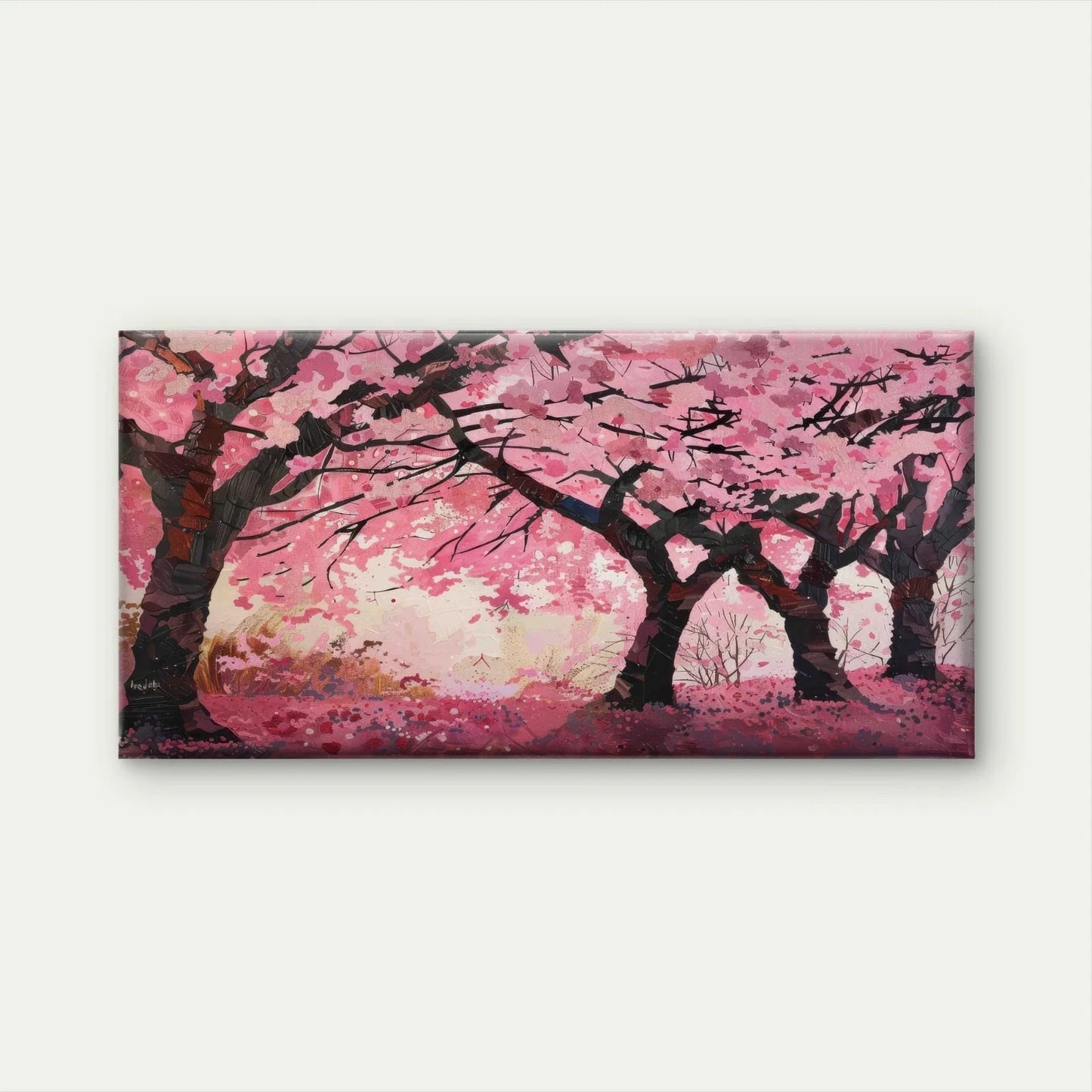 Spring Cherry Blossom Trees Wall Art Canvas Office Home Room Framed 120x60cm