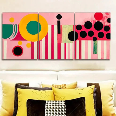 3pcs Line collages Painting Wall Art Set Canvas Unframed - High Quality Print 100% Australian Made Wall Canvas