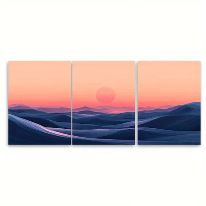 3pcs Abstract Peach Desert Sunrise    Wall Art Set Canvas Framed 60x90cm - High Quality Print 100% Australian Made Wall Canvas Ready to Hang - Bella Home Decor