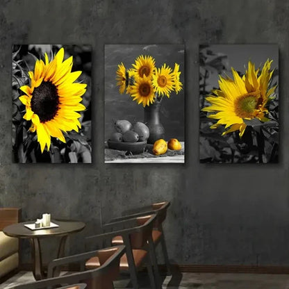 3pcs Rustic Sunflower Wall Art Set Canvas Unframed - High Quality Print 100% Australian Made Wall Canvas