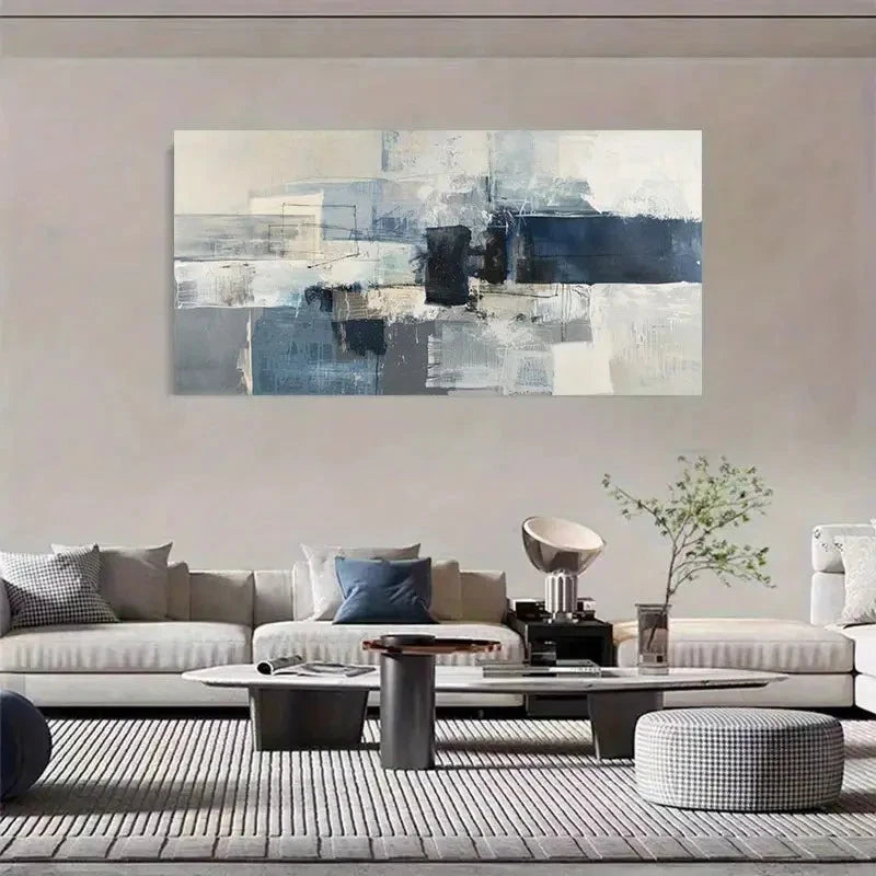 Modern Abstract Geometric Wall Art Canvas Office Home Room Framed 120x60cm
