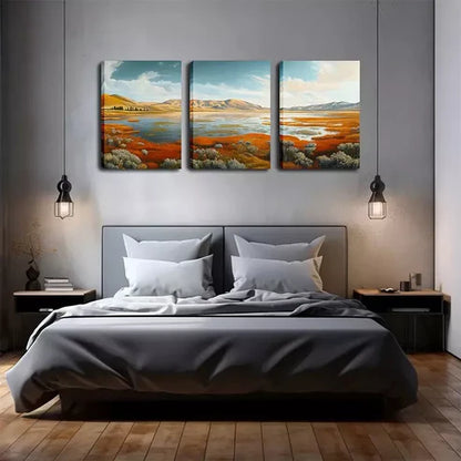 3pcs Decoration, Swamp In The Desert Wall Art Canvas Unframed - High Quality Print 100% Australian Made Wall Canvas - Bella Home Decor