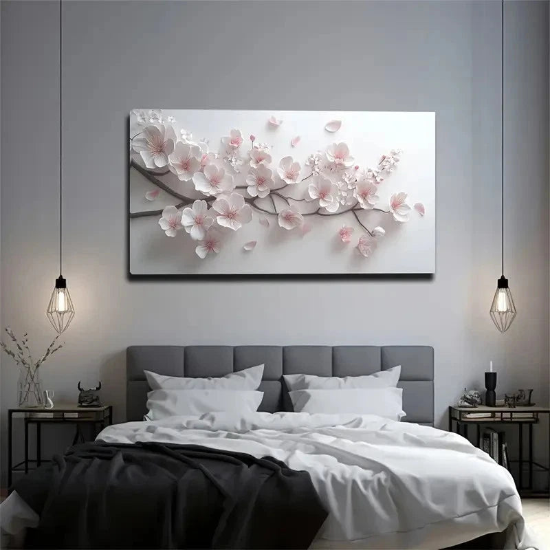 Minimalist Modern Floral Wall Art canvas office home room framed 120x60cm