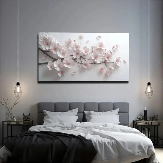 Minimalist Modern Floral Wall Art canvas office home room framed 120x60cm