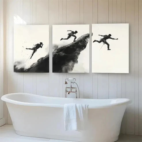 3pcs Rock Climber in Action Adventure Perfect Wall Art Canvas Unframed - High Quality Print 100% Australian Made Wall Canvas