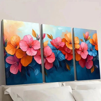 3pcs Bougainvillea Flower colorful BFC      Wall Art Set Canvas Framed 60x90cm - High Quality Print 100% Australian Made Wall Canvas Ready to Hang - Bella Home Decor