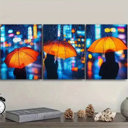 3pcs Yellow Umbrella Luxurious  Wall Art Set Canvas Unframed - High Quality Print 100% Australian Made Wall Canvas