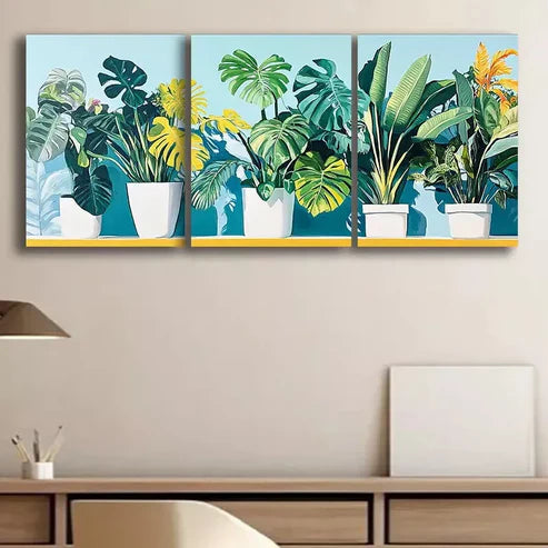 3pcs Luxurious Green  Art Canvas Unframed - High Quality Print 100% Australian Made Wall Canvas