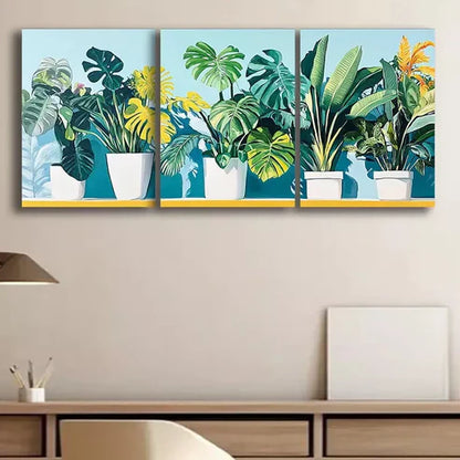 3pcs Luxurious Green  Art Canvas Unframed - High Quality Print 100% Australian Made Wall Canvas