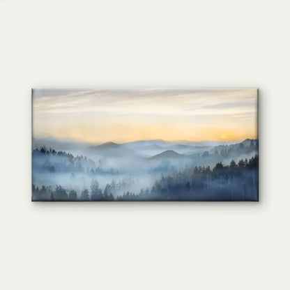 Mountains Mist Clouds Forest Wall Art Canvas Office Home Room Framed 120x60cm