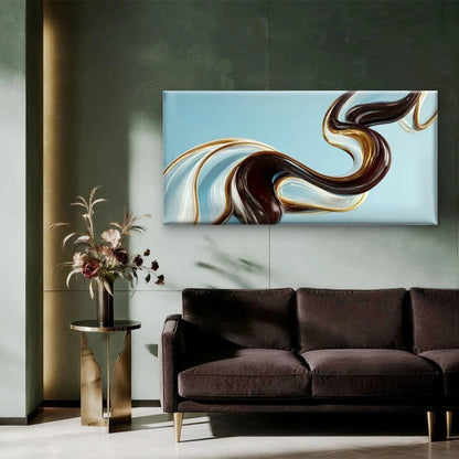 Abstract Fluid Motion Swirl Wall Art Canvas Office Home Room Framed 120x60cm