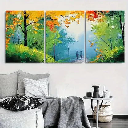 3pcs Serene Autumn Forest Landscape Wall Art Set Canvas Unframed - High Quality Print 100% Australian Made Wall Canvas