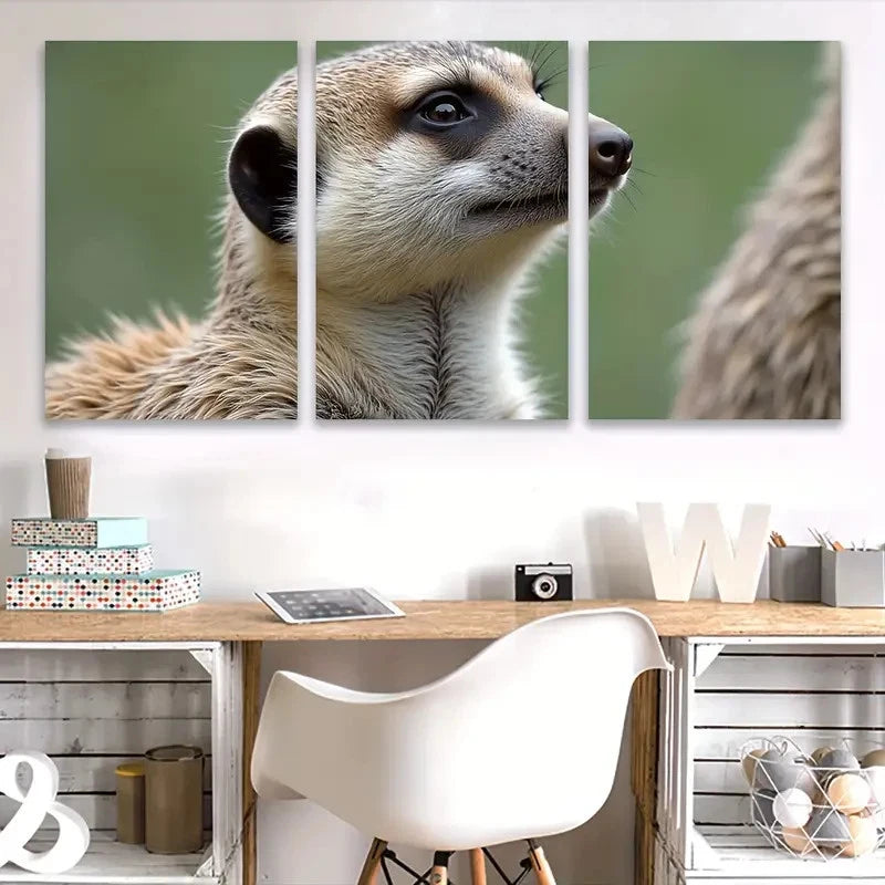 3pcs Owl Close-Up Spray Paint Vertical Decor   Wall Art Set Canvas Framed 50x70cm - High Quality Print 100% Australian Made Wall Canvas Ready to Hang