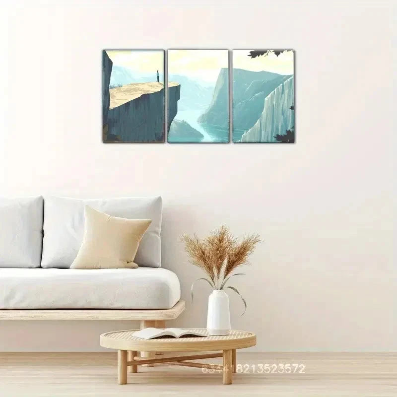 3pcs Aesthetic Choice Landscape art Metal Print Ready to Hang Art - Bella Home Decor