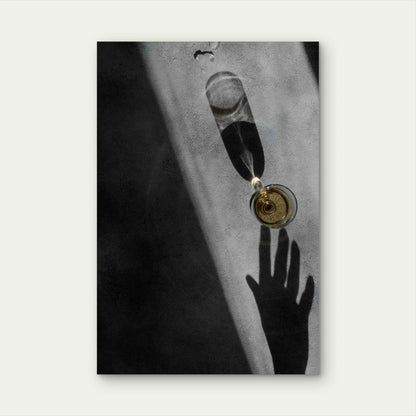 Wine Glass With Shadows 60x90cm Metal Print Ready to Hang