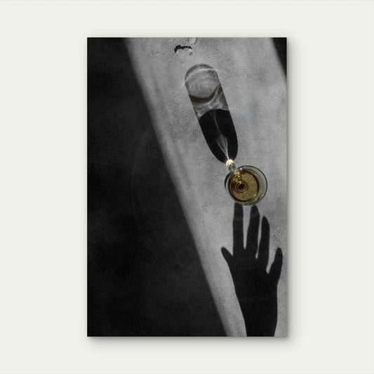 Wine Glass With Shadows 60x90cm Metal Print Ready to Hang