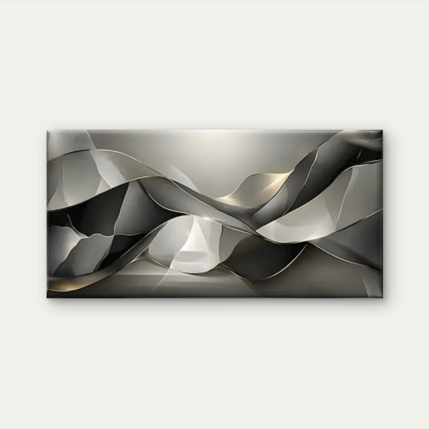 Black White Abstract Silvery Wall Art Canvas Office Home Room Framed 120x60cm