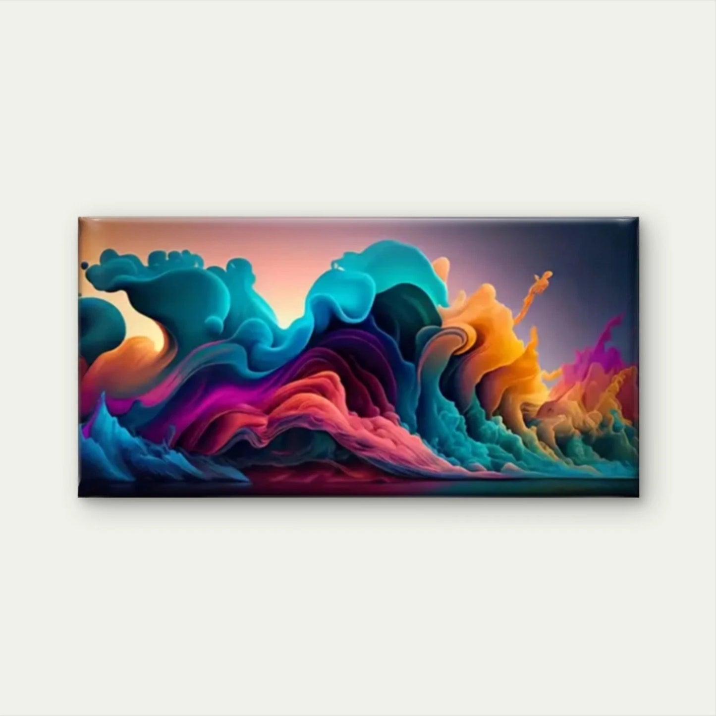 Color Explosive Cloud Abstract Wall Art Canvas Office Home Room Framed 120x60cm