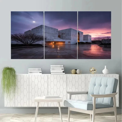3pcs National Gallery Canberra, Australia Wall Art Set Canvas Framed 60x90cm - High Quality Print 100% Australian Made Wall Canvas Ready to Hang