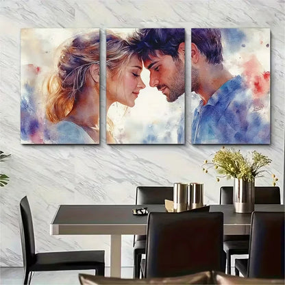 3pcs Wedding Watercolor Portrait Metal Print Ready to Hang Art