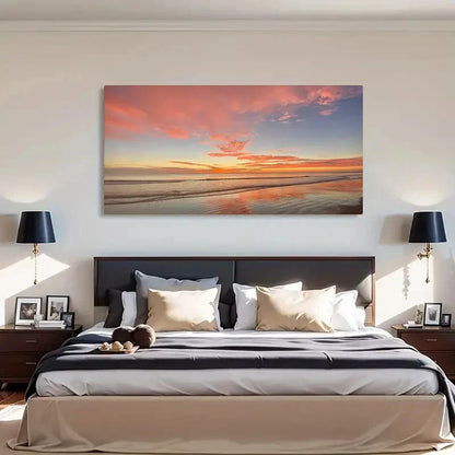 Sunrise At Cumberland Seashore Wall Art Canvas Office Home Room Framed 120x60cm