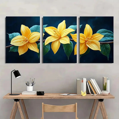 3pcst Ylang Ylang Art Plant Painting Art Metal Print Ready to Hang Art - Bella Home Decor